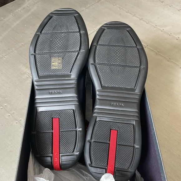Store display Prada lug sole penny loafers black Oxford flats sz UK 8/US 9 - Picture 8 of 11
